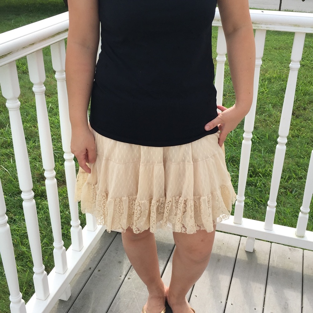 Free People lace skirt.